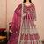 Maroon embroidery & sequins free size stitched kurta set for women