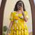 yellow rayon floral printed casual midi dress