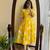 yellow rayon floral printed casual midi dress