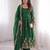 Womens new latest trendy elegant green  embroidered anarkali suit set with scalloped dupatta