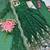 Womens new latest trendy elegant green  embroidered anarkali suit set with scalloped dupatta