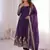  dark blue embroidered anarkali suit set with dupatta