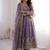 Womens new latest trendy elegant lavendar  embroidered anarkali suit set with scalloped dupatta