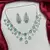 Victorian Style Mint Green Pear Cut Faux Emerald Bridal Necklace Set, Silver Cubic Zirconia Earrings