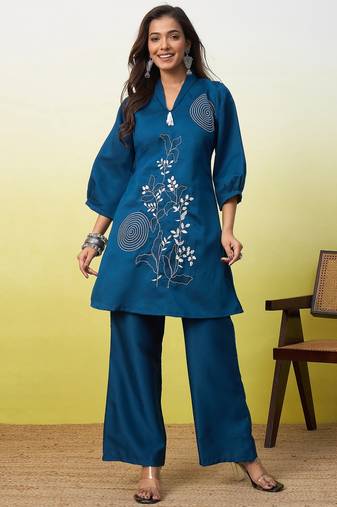 Blue women kurta pant set