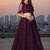 Wine Net Embroidered Lehenga With Choli And Net Dupatta