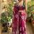 Wine Color flower prints and khatli border Work Silk Blend Saree