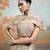 champagne gold embroidered raw silk lehenga cape set