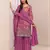 Pink color embroideried chinon semi stitched palazzo suit