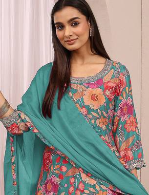 Rama embroidered chinon palazzo suit 2