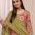 Pista green color embroideried chinon semi stitched palazzo suit