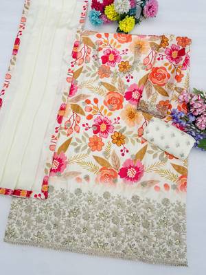 White embroidered chinon palazzo suit 3
