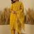 Floral embroidered silk blend round neck kurta trouser & dupatta set