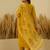 Floral embroidered silk blend round neck kurta trouser & dupatta set