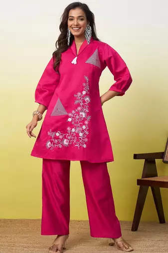 Pink women kurta pant set