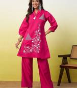 Pink women kurta pant set