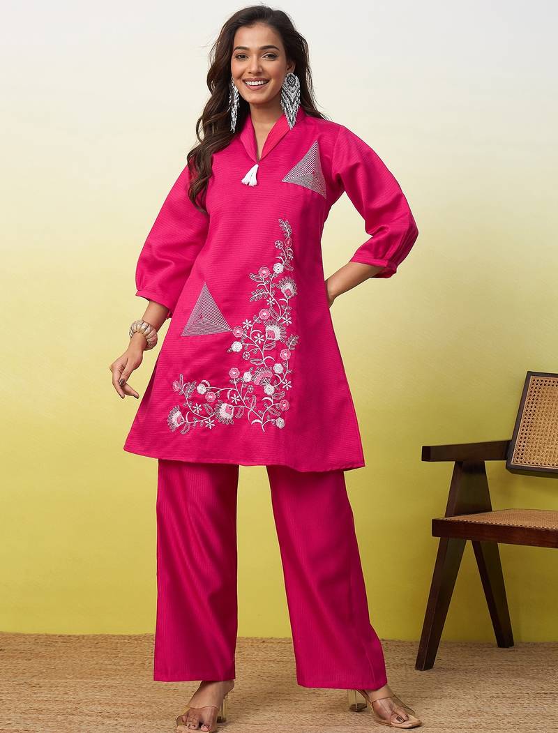 Pink women kurta pant set