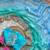 Blue Color embroidery thread work Satin Saree