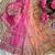 Light Orange Color embroidery thread work Satin Saree