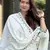 Floral embroidered silk blend round neck kurta trouser & dupatta set