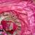 Rani Pink Color embroidery thread work Satin Saree