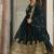 Teal Blue zari thread & sequins embroidered Anarkali with dupatta
