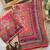 pink printed sequins with real mirror and diamond silk blend saree