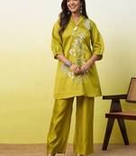 Green women kurta pant set