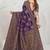 Royal Purple Satin silk blend Saree with Copper Zari Meena Weaving Work 