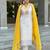 Floral embroidered chanderi silk v neck kurta trouser & dupatta set