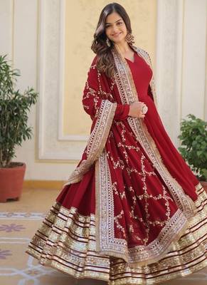 Anarkali with embroidery zari sequins-work 3