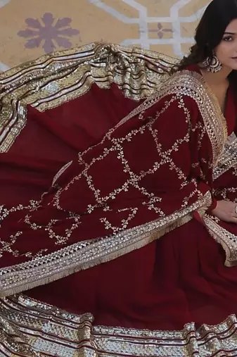 Anarkali with embroidery zari sequins-work