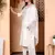 Floral embroidered cotton round neck kurta trouser & dupatta set