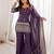 Shiny Purple Zari Work Silk Festival Wear Palazzo Suit With Dupatta
