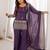 Shiny Purple Zari Work Silk Festival Wear Palazzo Suit With Dupatta