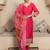 Floral embroidered silk blend round neck kurta trouser & dupatta set