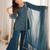 Bewitching Teal Blue Embroidered Silk Wedding Wear Palazzo Suit