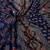 blue ajarakh print with real mirror satin saree