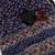 blue ajarakh print with real mirror satin saree