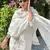 Floral embroidered silk blend v neck kurta trouser & dupatta set