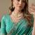 Emerald Green Color embroidery sequence Work Silk Blend Saree
