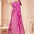 Royal Pink Satin silk blend Saree with Gold Zari Meena Weaving Work 