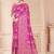 Royal Pink Satin silk blend Saree with Gold Zari Meena Weaving Work 