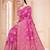 Royal Pink Satin silk blend Saree with Gold Zari Meena Weaving Work 
