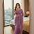 Lavender Color embroidery sequence Work Silk Blend Saree