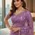 Lavender Color embroidery sequence Work Silk Blend Saree