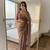 Mauve Color embroidery sequence Work Silk Blend Saree