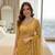 Yellow Color embroidery sequence Work Silk Blend Saree