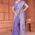 Traditional Lavender Satin silk blend Saree with Peacock Motifs & Rich Pallu