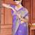 Traditional Lavender Satin silk blend Saree with Peacock Motifs & Rich Pallu
